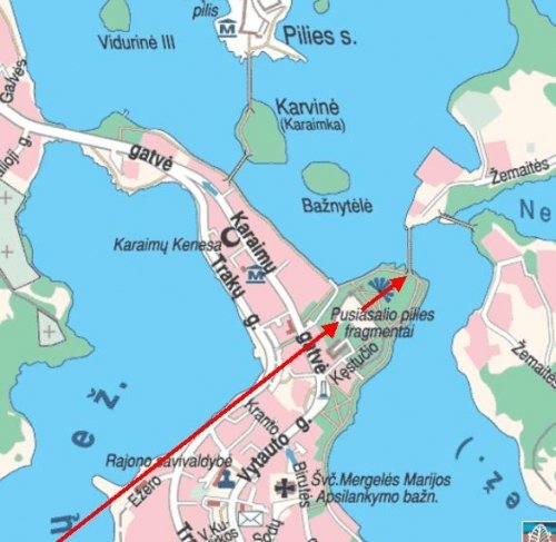 Lankytinos vietos Tiltas Trakuose tarp Luko ir Galvės ežerų