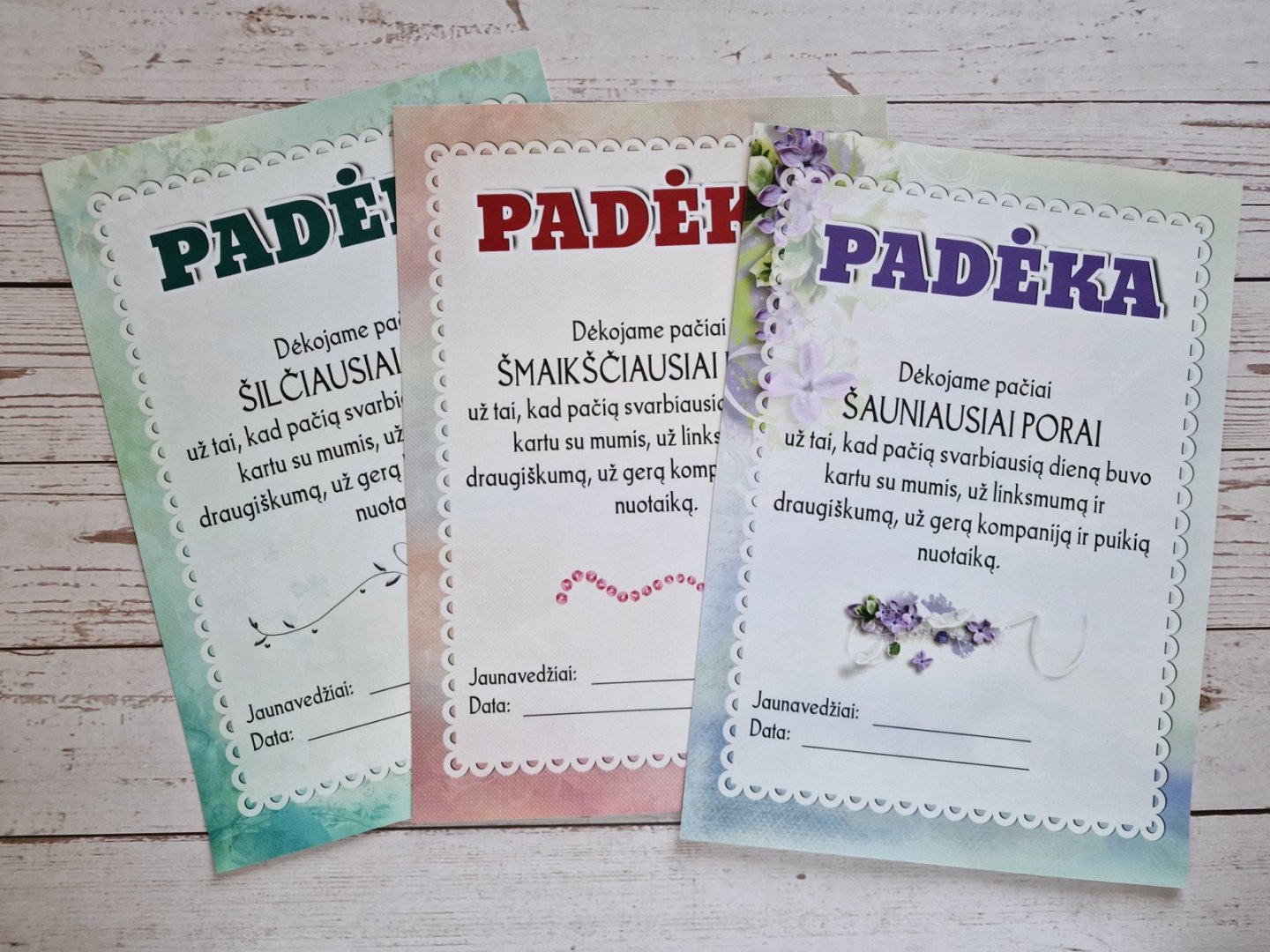 Vestuvių laikraštis ir kita atributika