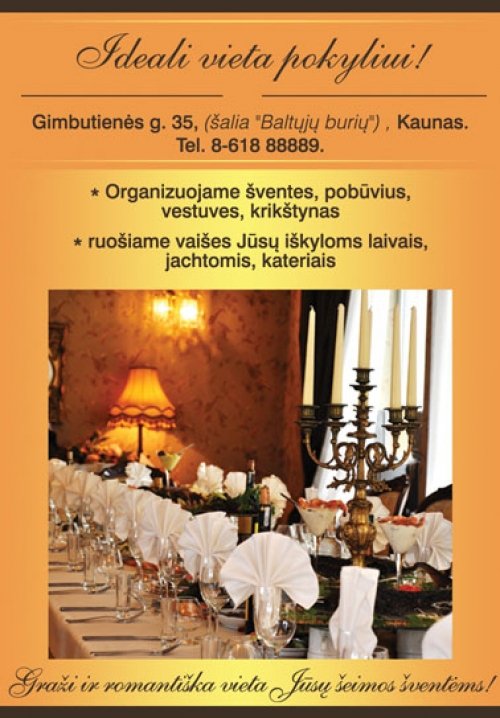 Restoranai, kavinės, barai, salės Restoranas *MIGDOLAS*-romantiška ir jauki vieta jūsų vestuvėms