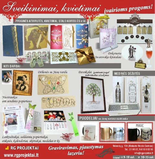 Vestuvių ir kita proginė atributika Jūsų šventėms!